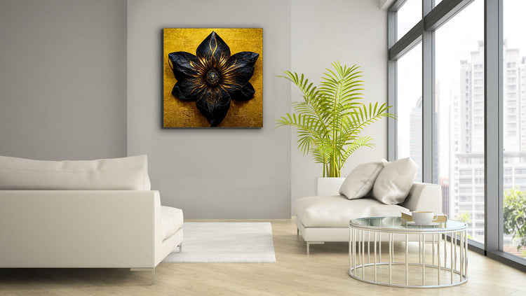Canvas Print- Black Flower- Wall Art-2