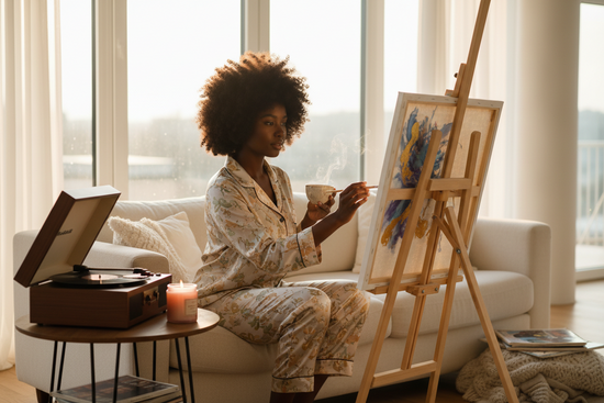 🎨 How to Create the Perfect Painting Atmosphere at Home — A Doctor’s Guide to Relaxing, Painting, and Protecting Your Peace