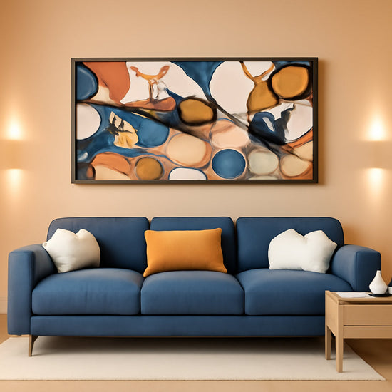 Over sized Colorful Abstract Framed Canvas Wall Art-0