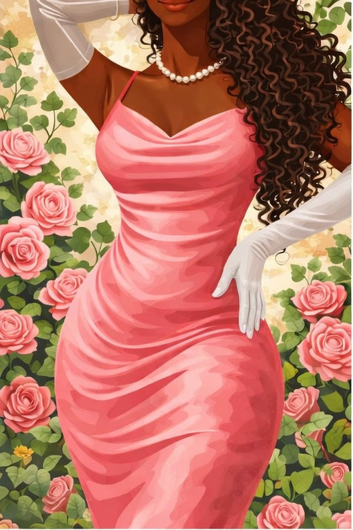 Pink and Poised -  Framed Paint by Number Kit - Easy