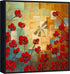 Framed Dragonfly Floral Impressionist Canvas Wall Art-0