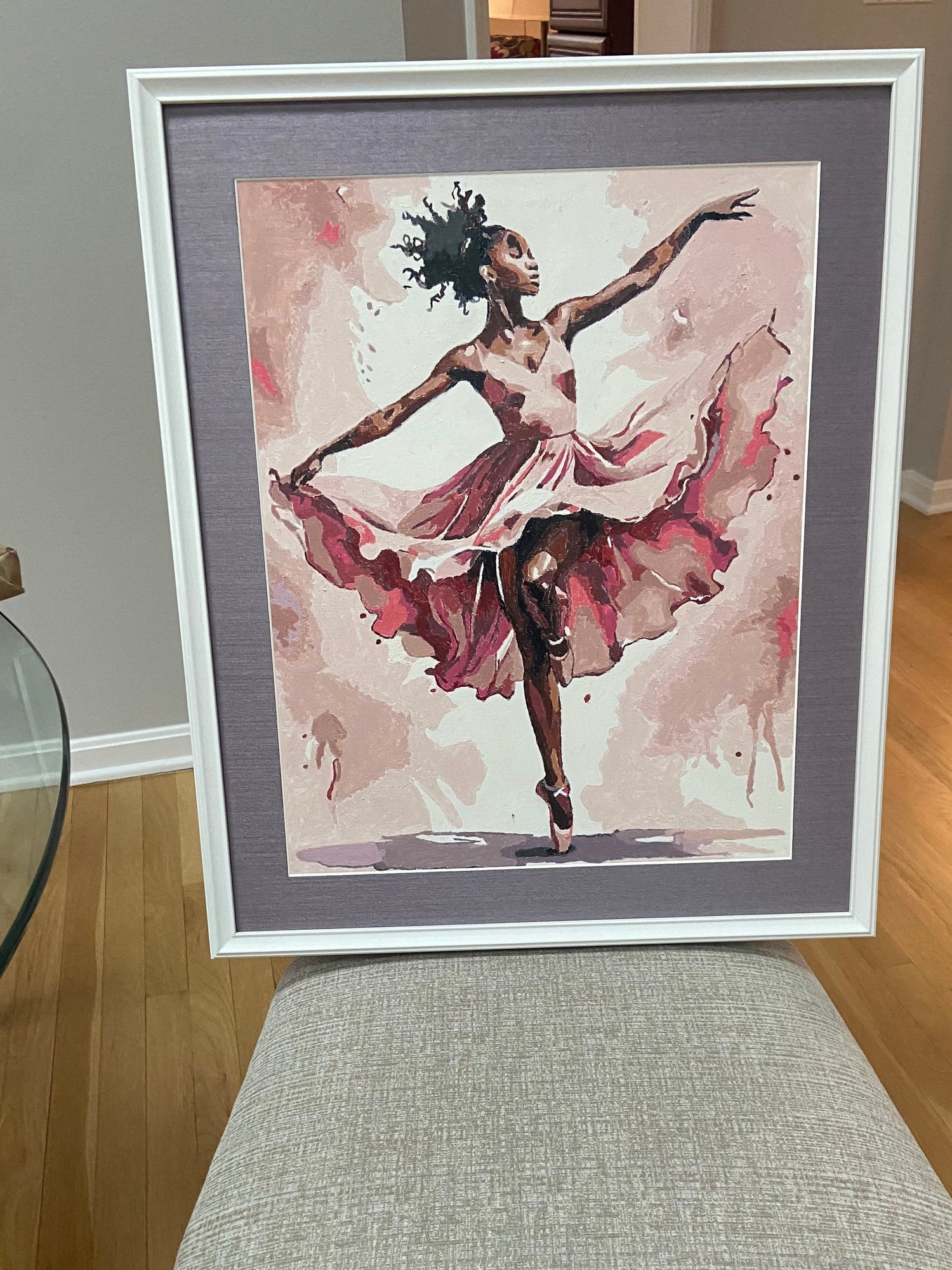 Final framed paint by number by customer, does not include white frame