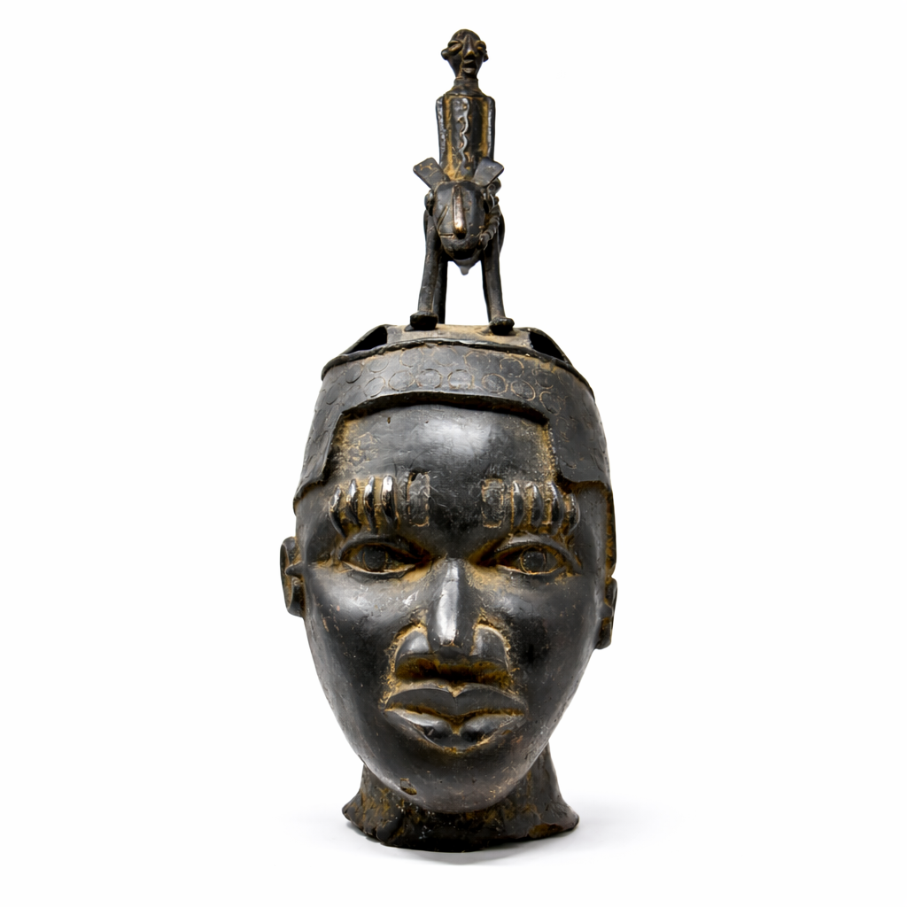 Benin Bronze Royal Head-0