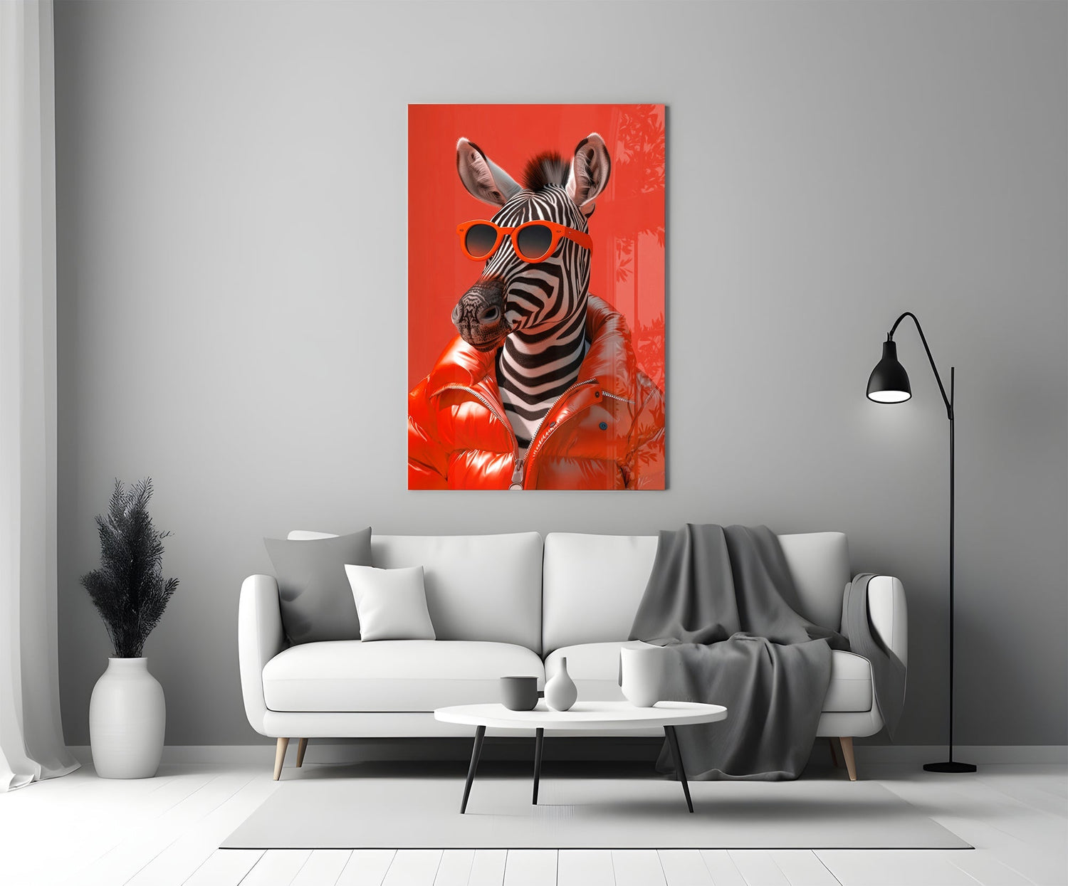 Zebra Art on Canvas Glass Wall Art-4