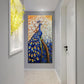 Oil Painting 24x48 Inch Peacock Feathered Canvas Framed-4