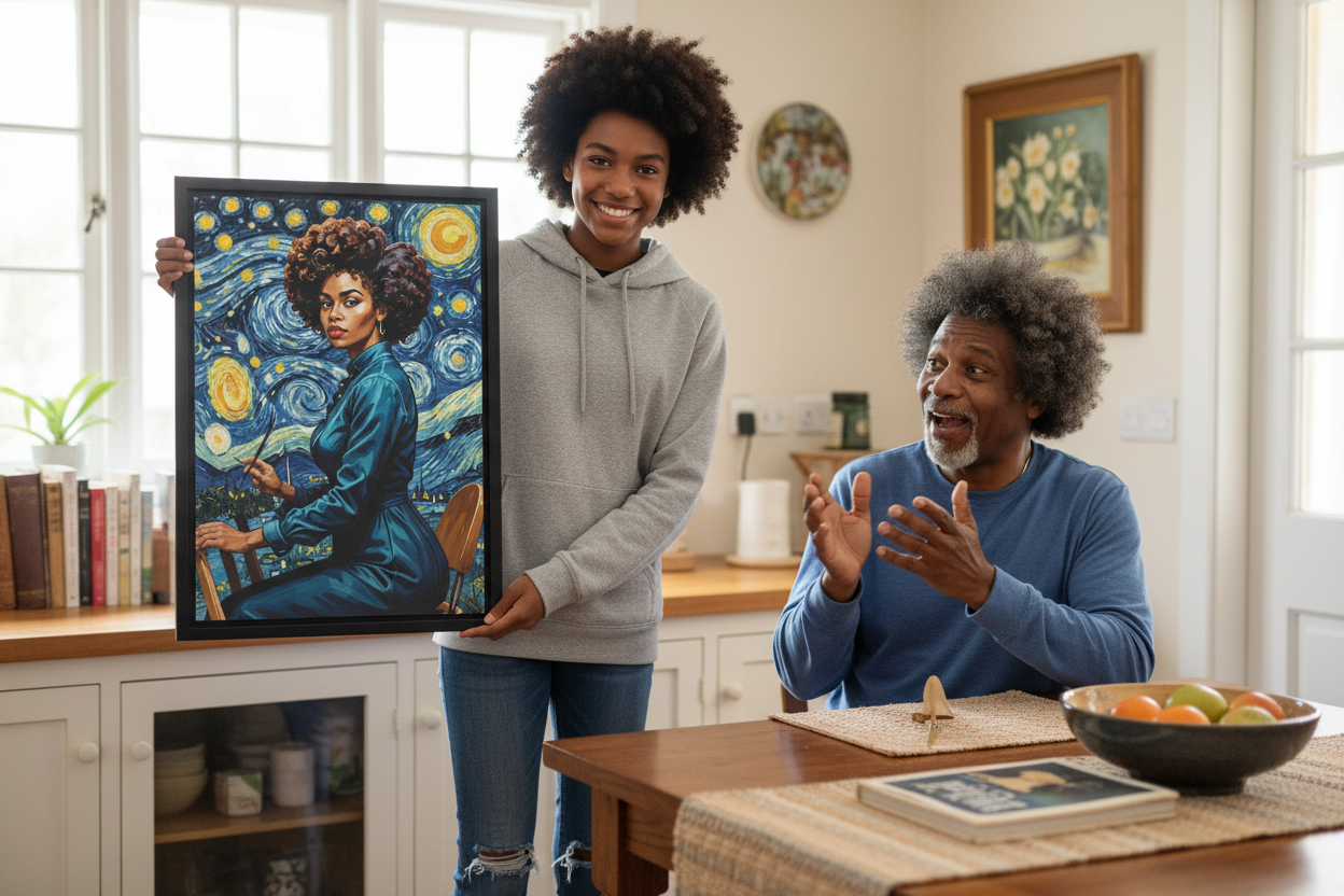 Celestial Poetess - Realistic Framed Gift Scene