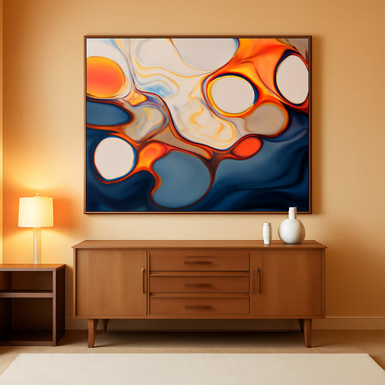 Abstract Canvas Modern Framed Wall Art 20X40 Inches-0