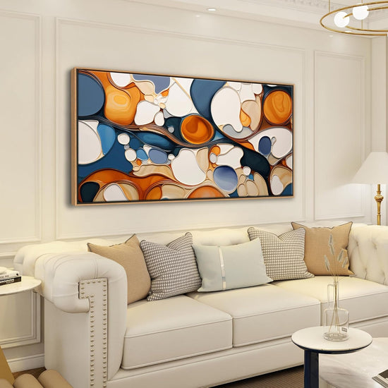 Over sized Colorful Abstract Framed Canvas Wall Art-1