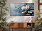 Elegant Floral Lotus Canvas Wall Art 40x20 Framed Canvas-2