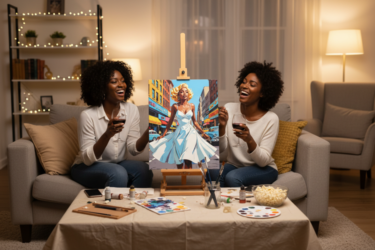 Marilyn, Anew - Younger Women Paint Night paint by humber for black women black art