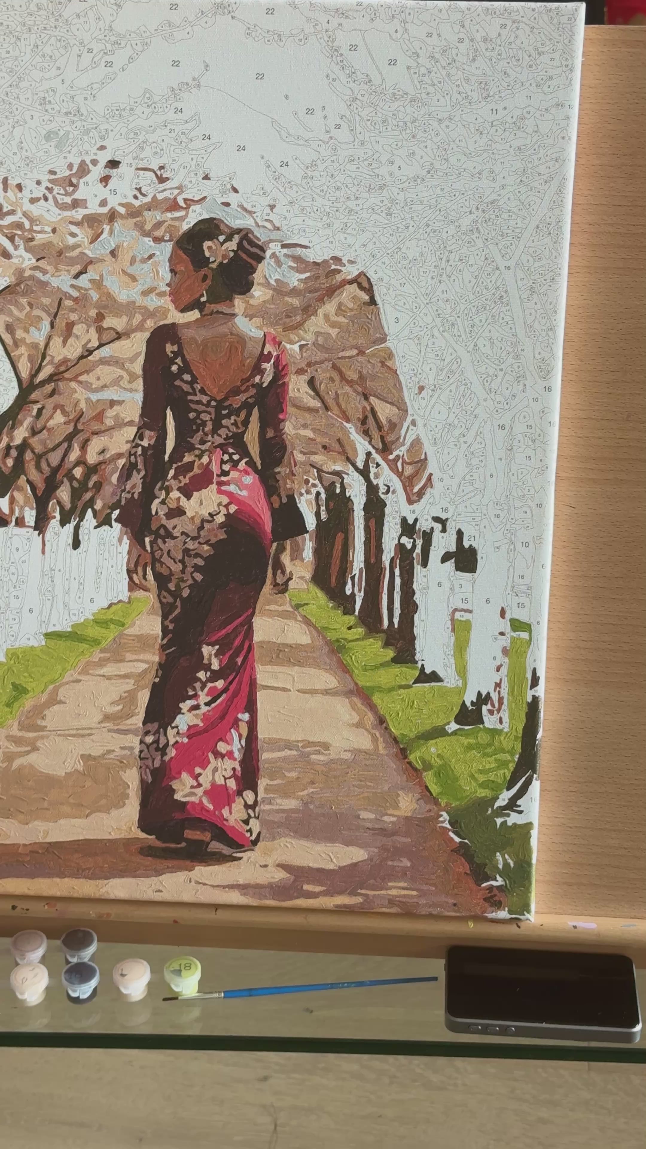 絵画 relax Serenity in Bloom - Framed Paint by Number Kit - Challenging