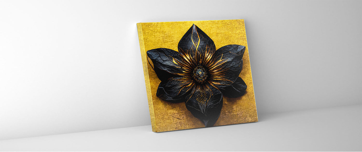 Canvas Print- Black Flower- Wall Art-0